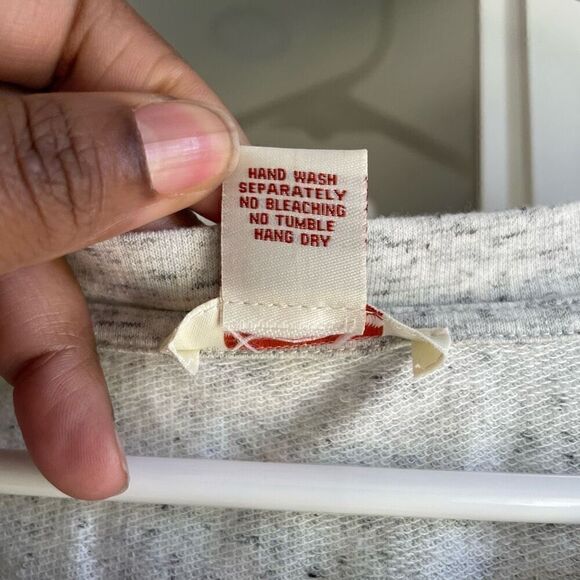 Sundance Top Womens M Crochet Front Long Sleeve Knit Gray Cream Multi Crew Neck - Picture 6 of 7